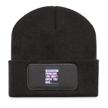 Infirmier praticien diagnostiquant des problèmes en soins infirmiers - Beanie recyclé à patch - charbon - Devant
