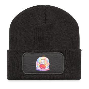 Pastel cat shine in a glass - Recycled Patch Beanie - dark grey - Front