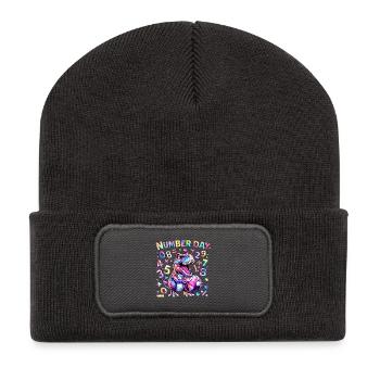 Dino Number Day Rainbow - Recycled Patch Beanie - dark grey - Front
