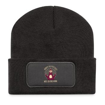 Meditating Sloth Yoga Saying Meditation - Recycled Patch Beanie - dark grey - Front