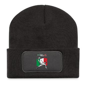 Football Italie Calcio Flag Coup de pied aérien - Beanie recyclé à patch - charbon - Devant