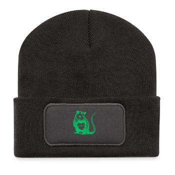 Absolutely Not Opossum Funny Valentine Heart - Recycled Patch Beanie - dark grey - Front