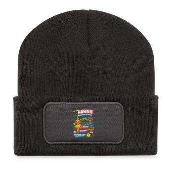 Hawaii Traumreise 50er Jahre Poster - Recycelte Patch Beanie - Dunkelgrau - Vorne