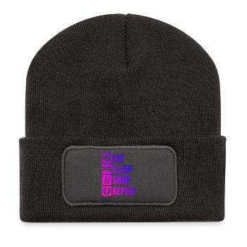 Attention windsurfing fans, simple statement - Recycled Patch Beanie - dark grey - Front