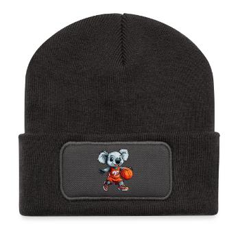 Basketball Koala / Hooper - Recycelte Patch Beanie - Dunkelgrau - Vorne