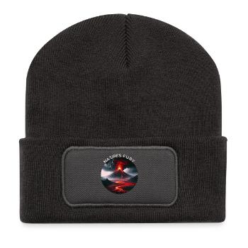 Volcano and Lava: Force of Nature - Recycled Patch Beanie - dark grey - Front