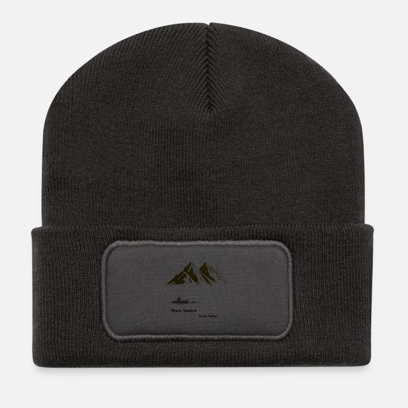 More Nature Less Noise – Angler Berge - Recycelte Patch Beanie - Dunkelgrau