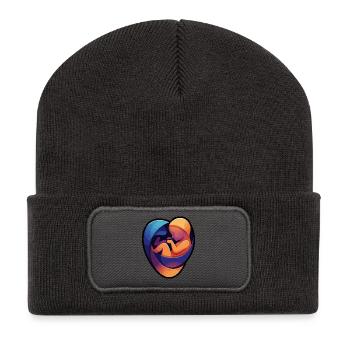 Colorful fetal hug - Recycled Patch Beanie - dark grey - Front
