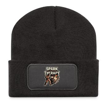 Spark Therapy Welding Spark Motif - Recycled Patch Beanie - dark grey - Front