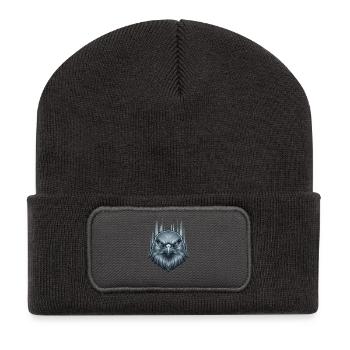 Eisiger Sturmadler Kopf - Recycelte Patch Beanie - Dunkelgrau - Vorne