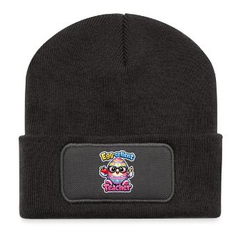 Eggcellent Lehrer Cartoon Osterei  - Recycelte Patch Beanie - Dunkelgrau - Vorne