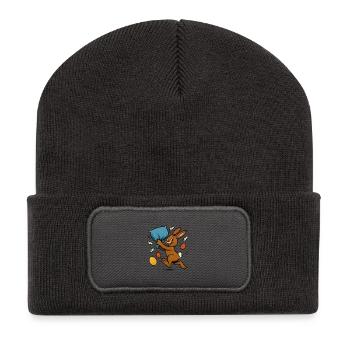Hoppel-Hammer: Pillow Fight Easter! - Recycled Patch Beanie - dark grey - Front