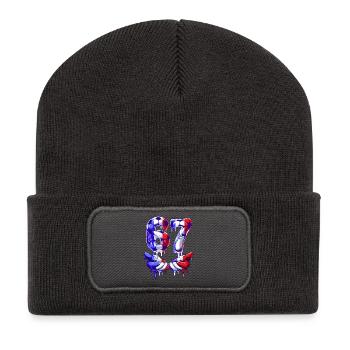 Fußball 67 Meme für Jungen Kinder 67 sechs sieben 6 7 - Recycelte Patch Beanie - Dunkelgrau - Vorne