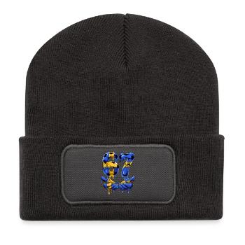 Fußball 67 Meme für Jungen Kinder 67 sechs sieben 6 7 - Recycelte Patch Beanie - Dunkelgrau - Vorne
