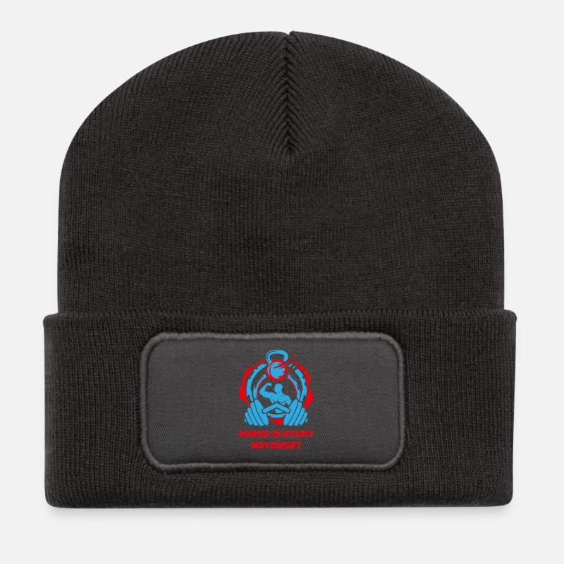 PowerInEveryMovement - Recycelte Patch Beanie - Dunkelgrau