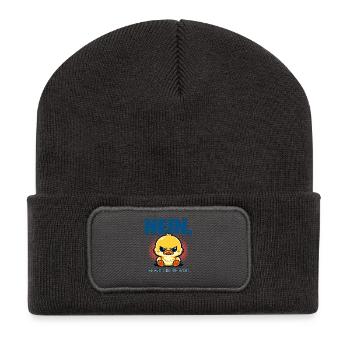 Nein das war nicht eine Frage Ente Statement - Recycelte Patch Beanie - Dunkelgrau - Vorne