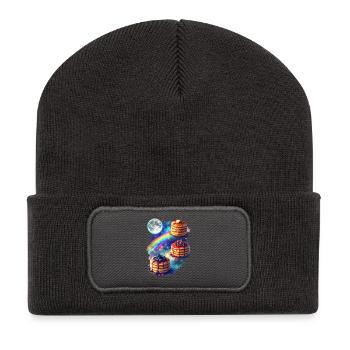 Galaxie Cosmic Pancakes - Beanie recyclé à patch - charbon - Devant