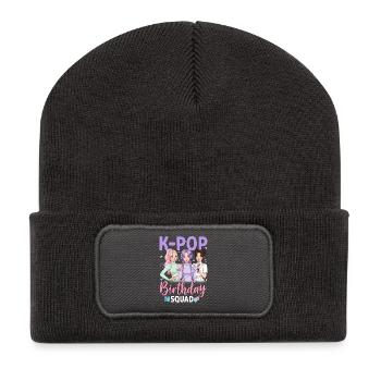 K Pop Birthday Squad - Recycelte Patch Beanie - Dunkelgrau - Vorne