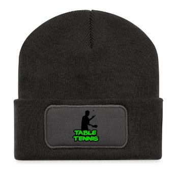 Neon Graffiti Table Tennis Lettering - Recycled Patch Beanie - dark grey - Front