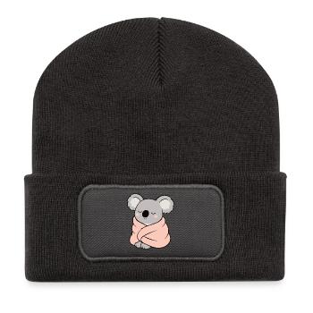 Cute koala in pastel colors - Recycled Patch Beanie - dark grey - Front