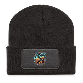 WOD Fitness Bodybuilding Workout Cross Sport Gym - Recycled Patch Beanie - dark grey - Front