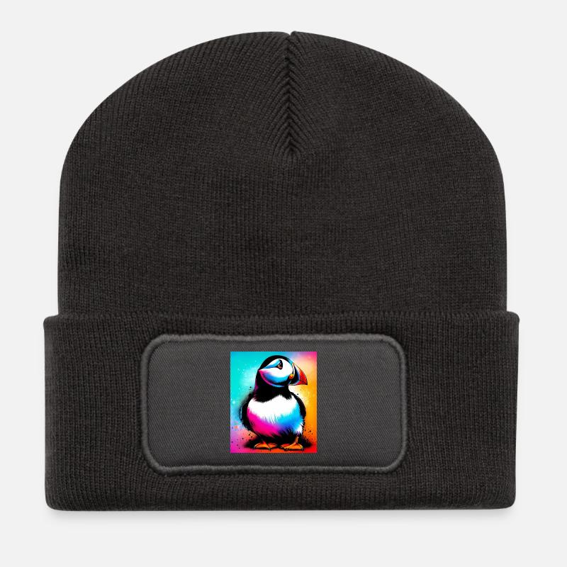 macareux - Beanie recyclé à patch - charbon