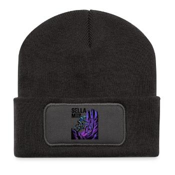Sellaronda Italy Neon MTB Cliff Ride - Recycled Patch Beanie - dark grey - Front
