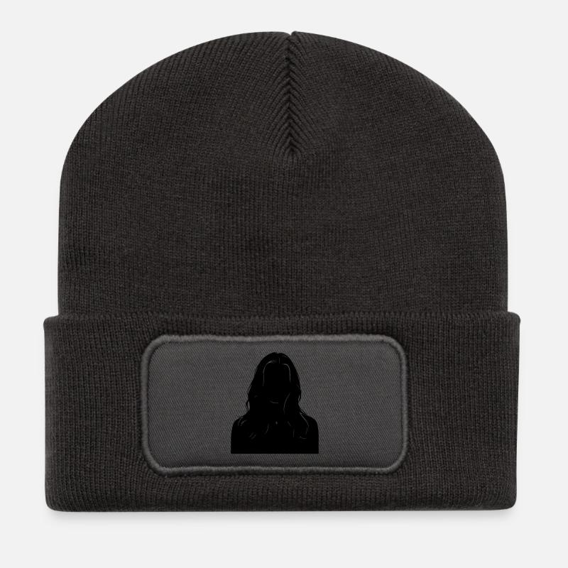 Sillouhette woman - Recycled Patch Beanie - dark grey