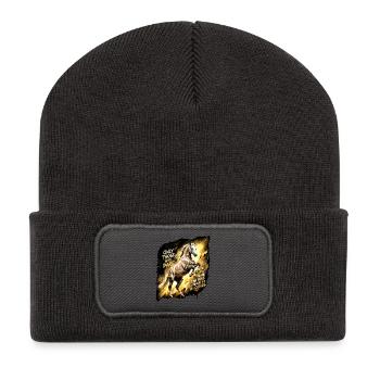 Dare To Fly Alone Horse Spirit - Recycled Patch Beanie - dark grey - Front