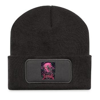 Skeleton in Neon Jungle With Chameleon - Recycled Patch Beanie - dark grey - Front