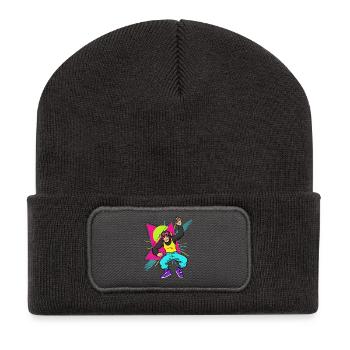 Heavy Metal Rocker Chimpanzee Monkey Rock Music - Recycled Patch Beanie - dark grey - Front
