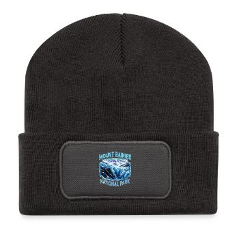 Mount Rainier National Park Glacier Panorama - Recycled Patch Beanie - dark grey - Front
