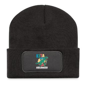 Kita Erste Klasse Dinosaurier Schüler Kindergarten - Recycelte Patch Beanie - Dunkelgrau - Vorne