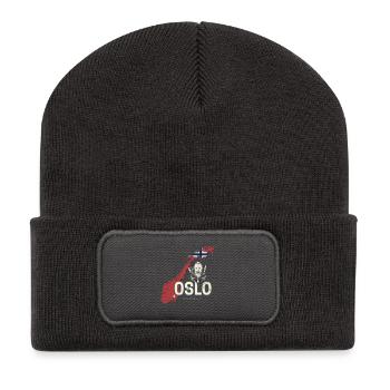Souvenir vintage de vacances à Oslo en Norvège - Beanie recyclé à patch - charbon - Devant