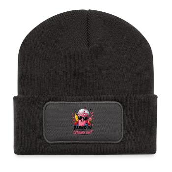 Blend In Or Stand Out Cool Smoothie Saying With - Recycled Patch Beanie - dark grey - Front