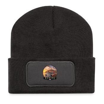 Rovinj Kroatien Küstenstadt Altstadt Urlaub Erinne - Recycelte Patch Beanie - Dunkelgrau - Vorne