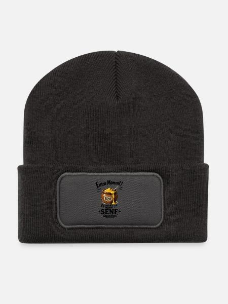  Einen Moment Da Möchte Ich Meinen Senf Dazugeben - Recycelte Patch Beanie - Dunkelgrau