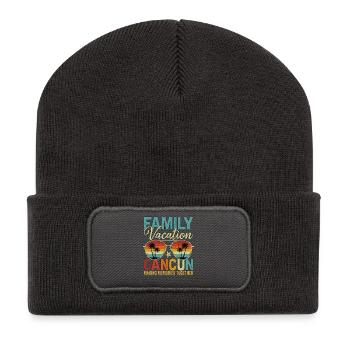 Vacances en famille Cancún - Beanie recyclé à patch - charbon - Devant