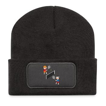 Playing tennis is fun! - Recycled Patch Beanie - dark grey - Front
