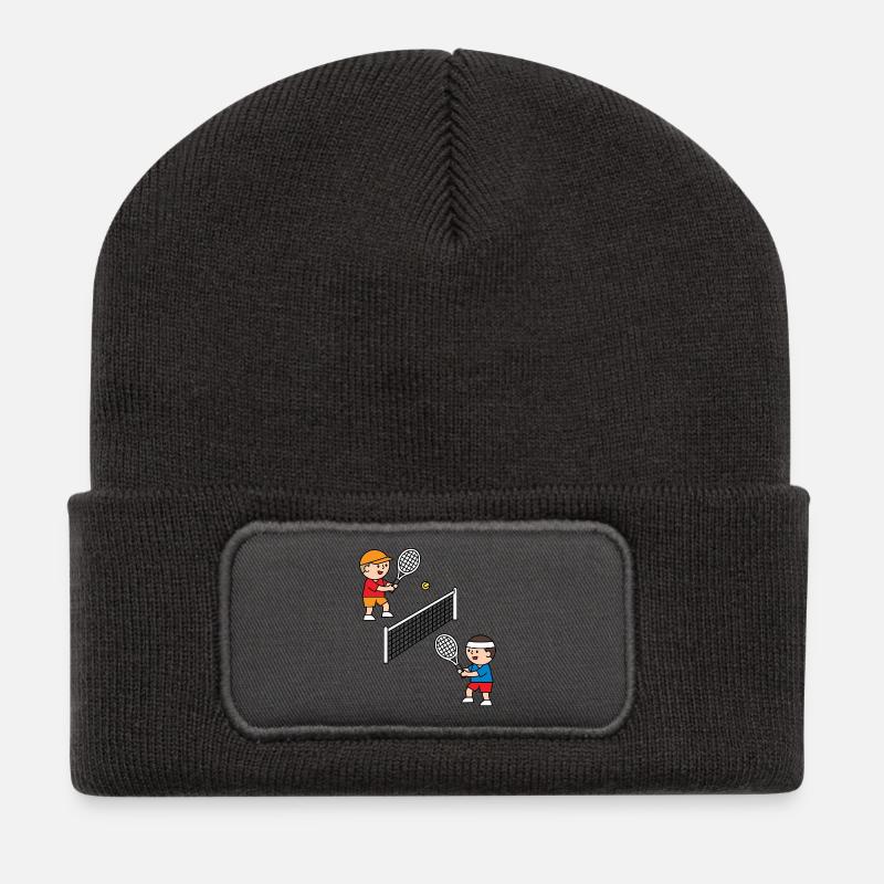 Jouer au tennis, c’est amusant ! - Beanie recyclé à patch - charbon