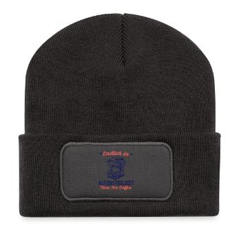 Finally time for coffee in partial retirement - Recycled Patch Beanie - dark grey - Front