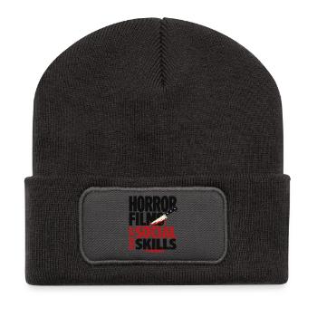 Horror Films Are My Social Skills - Recycled Patch Beanie - dark grey - Front
