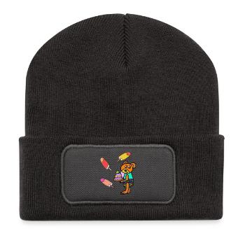 Teddy Kuchen Eis-Motiv Bär Kinder - Recycled Patch Beanie - dark grey - Front