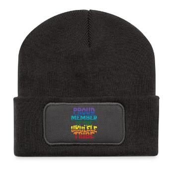 Membre fier de la tribu du ukulélé - Beanie recyclé à patch - charbon - Devant