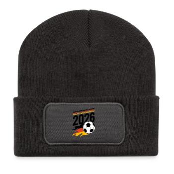 Fußball Flamme Deutschland 2026 - Recycelte Patch Beanie - Dunkelgrau - Vorne
