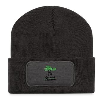 Und Tschüss - 5. Klasse wir kommen - Recycelte Patch Beanie - Dunkelgrau - Vorne