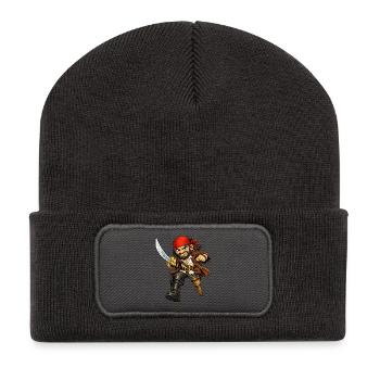 Pirat mit Schwert - Recycelte Patch Beanie - Dunkelgrau - Vorne