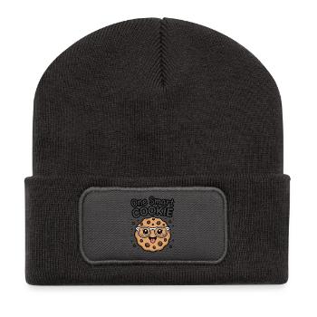 One Smart Cookie - Schlauer Keks mit Brille - Recycelte Patch Beanie - Dunkelgrau - Vorne