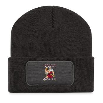 Griechischer Gott des Bieres Ozapftis Sauftour - Recycelte Patch Beanie - Dunkelgrau - Vorne