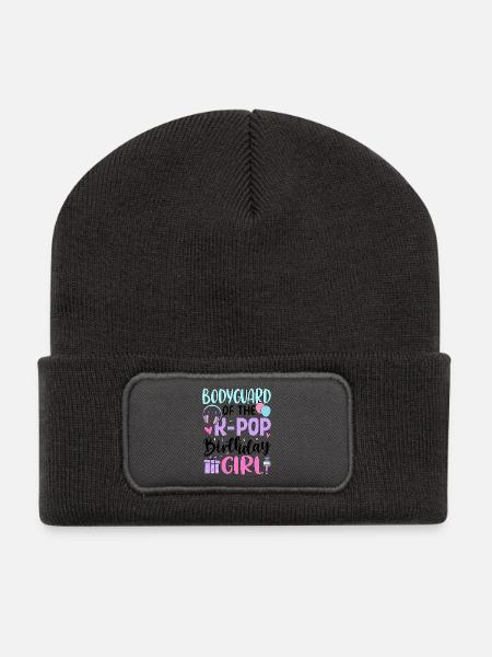 Bodyguard of The K-Pop Birthday Girl - Recycelte Patch Beanie - Dunkelgrau